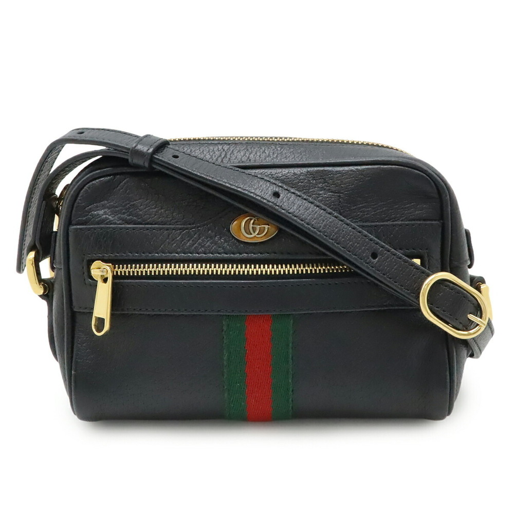 GUCCI Black Leather Pochette Shoulder Bag - Picture 2 of 9